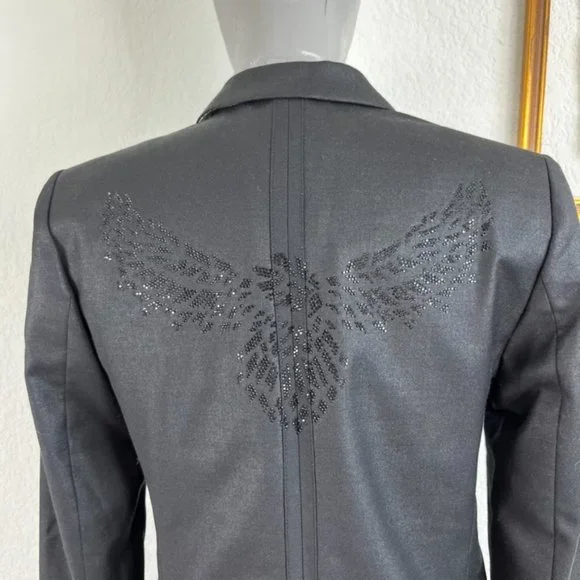 Zadig & Voltaire Viva Bis Eagles Jacket Studded Blazer Phoenix - Picture 4 of 14